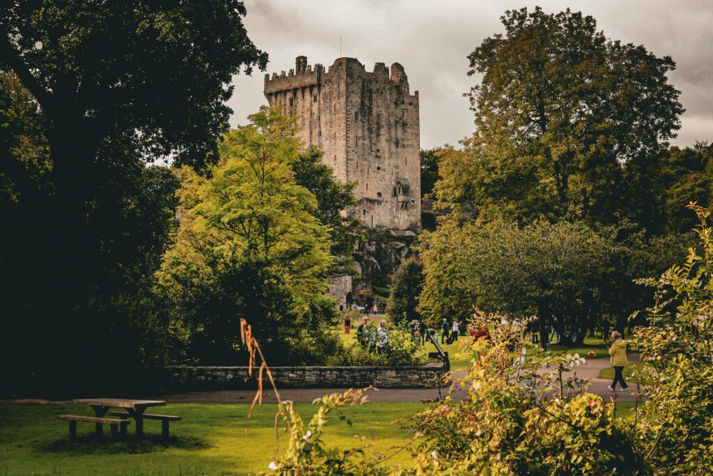 Explore Blarney Castle, nestled amid lush greenery in Ireland.